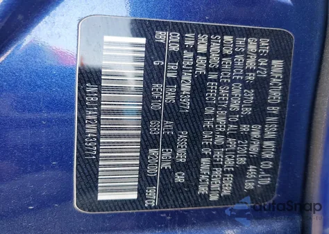 2021 Nissan Rogue Sport S z USA, uszkodzony, nr VIN JN1BJ1AW2MW439771